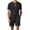 Black, variant on hotojiny Men's 2 Pieces Set Short Sleeve Henley Shirts and Comfortable Shorts Set Summer Beach Vacation Outfits(White,X-Large)