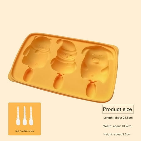 

Silicone Ice Cream Stencil with Reusable Stick Ice Ball Maker Ice Block Tray