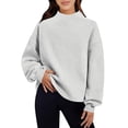 thumbnail image 2 of Fall Fashion Sweatshirts for Womens Pullover Plus Size Casual Loose Turtleneck Long Sleeve Solid Color Blouse Sweatshirt Tops, 2 of 8