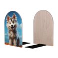thumbnail image 2 of Naloa Blue Sky Cute Wolf 2 Pcs Bookend Large Capacity Office Book Ends for Home Office Library School Study Decoration, 2 of 8
