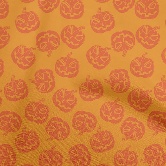 oneOone Cotton Cambric Orange Fabric Halloween Diy Clothing Quilting Fabric Print Fabric By Yard 42 Inch Wide