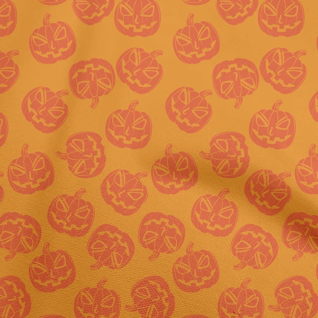 oneOone Polyester Spandex Orange Fabric Halloween Craft Projects Decor Fabric Printed By The Yard 56 Inch Wide