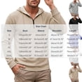 thumbnail image 2 of ZVNAΖH Men's Waffle Knit Hoodie, Quarter Zip Pullover with Drawstring Hood, Long Sleeve Casual Lightweight Top, Fall Winter, S-3XL, 2 of 6