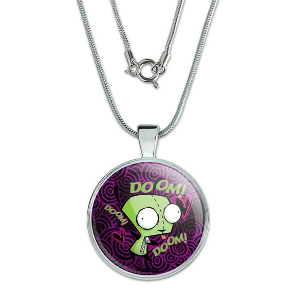 Invader Zim Gir Doom Dance 1" Pendant with Sterling Silver Plated Chain