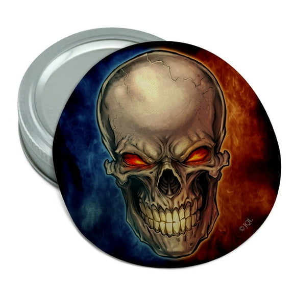 Skull Blue Red Flaming Glowing Eyes Round Rubber Non-Slip Jar Gripper Lid Opener