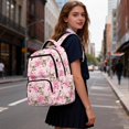 thumbnail image 6 of Pzuqiu Pink Deer Bow Kids Backpacks Large Capacity School Bags 17 Inch Back to School Shoulder Bookbags Padded Straps Front Zipper Pocket for Students Teenagers Age 6-18, 6 of 7