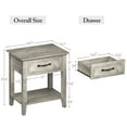 thumbnail image 3 of Table de Chevet Carrée, Table de Chevet Table d'Appoint pour Chambre, Chambre de Bébé, Salon, Table d'Appoint avec Tiroir de Rangement, Assemblage Facile, Gris, 3 of 9