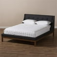 thumbnail image 5 of Baxton Studio Louvain Contemporary/Modern Rubberwood Tufted Platform Bed, Full, Dark Gray/Brown, 5 of 7