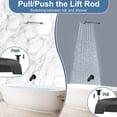 thumbnail image 6 of Universal Bathtub Tub Spout with Diverter, Fits 1/2" Slip-Fit Copper Pipe and 1/2" IPS & 3/4" IPS Thread Connections, Bathroom Bathtub Faucet with Adapters and Hex Wrench, (Matte Black), 6 of 8