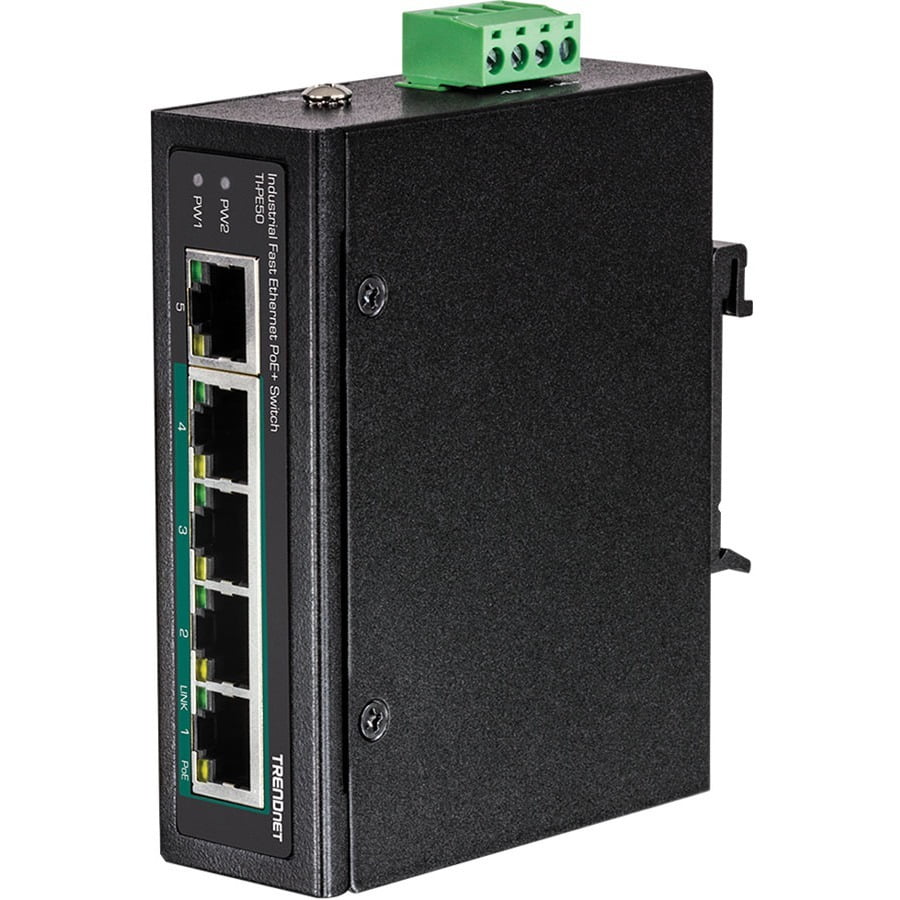 TIPE50 5Port Industrial Fast PoE+ DINRail Switch
