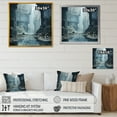 thumbnail image 4 of Designart "Scenic View Of Adventurous Waterfall Caves II" Waterfall Floater Framed Wall Art Living Room, 4 of 5