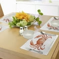 thumbnail image 3 of Ambesonne Ocean Place Mats Set of 4, Sea Animals Theme Crabs, Standard Size, Vermilion, 3 of 5