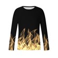 thumbnail image 4 of IROINNID On Sale Button Up Shirts for Men New Flame Long Sleeve 3D Printing T-shirt Loose Round Neck Pullover Undercoat Top Blouses & Shirts,Yellow, 4 of 5