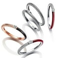 thumbnail image 3 of 925 Sterling Silver Red Luminous firefly Heart Stone Snowflake Daisy Ring Rings Wedding Fashion Fine Jewelry Women For Mother, 3 of 6