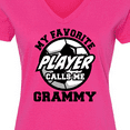 thumbnail image 4 of Inktastic Soccer My Favorite Player Calls Me Grammy Women's V-Neck T-Shirt, 4 of 5