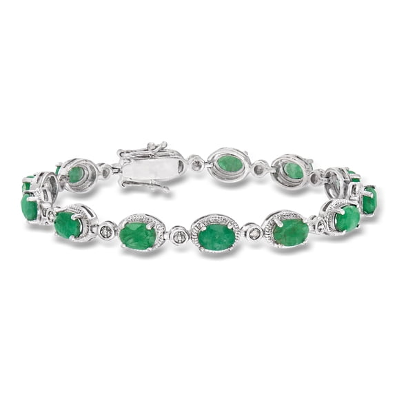 Ross-Simons 9.10 ct. t.w. Emerald Bracelet in Sterling Silver, Women's, Adult