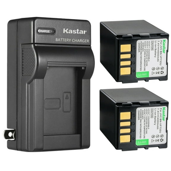 Kastar 2-Pack Battery and AC Wall Charger Replacement for JVC GZ-MG37EX GZ-MG37EY GZ-MG37EZ GZ-MG37U GZ-MG37US GZ-MG39 GZ-MG39AA GZ-MG39E GZ-MG39EK GZ-MG39EX GZ-MG39U GZ-MG39UC GZ-MG40 GZ-MG40AA
