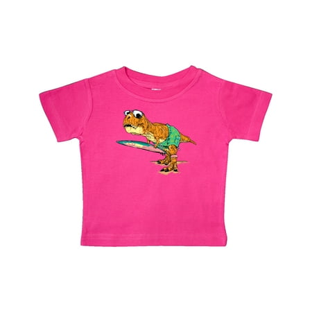 

Inktastic Tyrannosaurus Rex with Surf Board Gift Baby Boy or Baby Girl T-Shirt