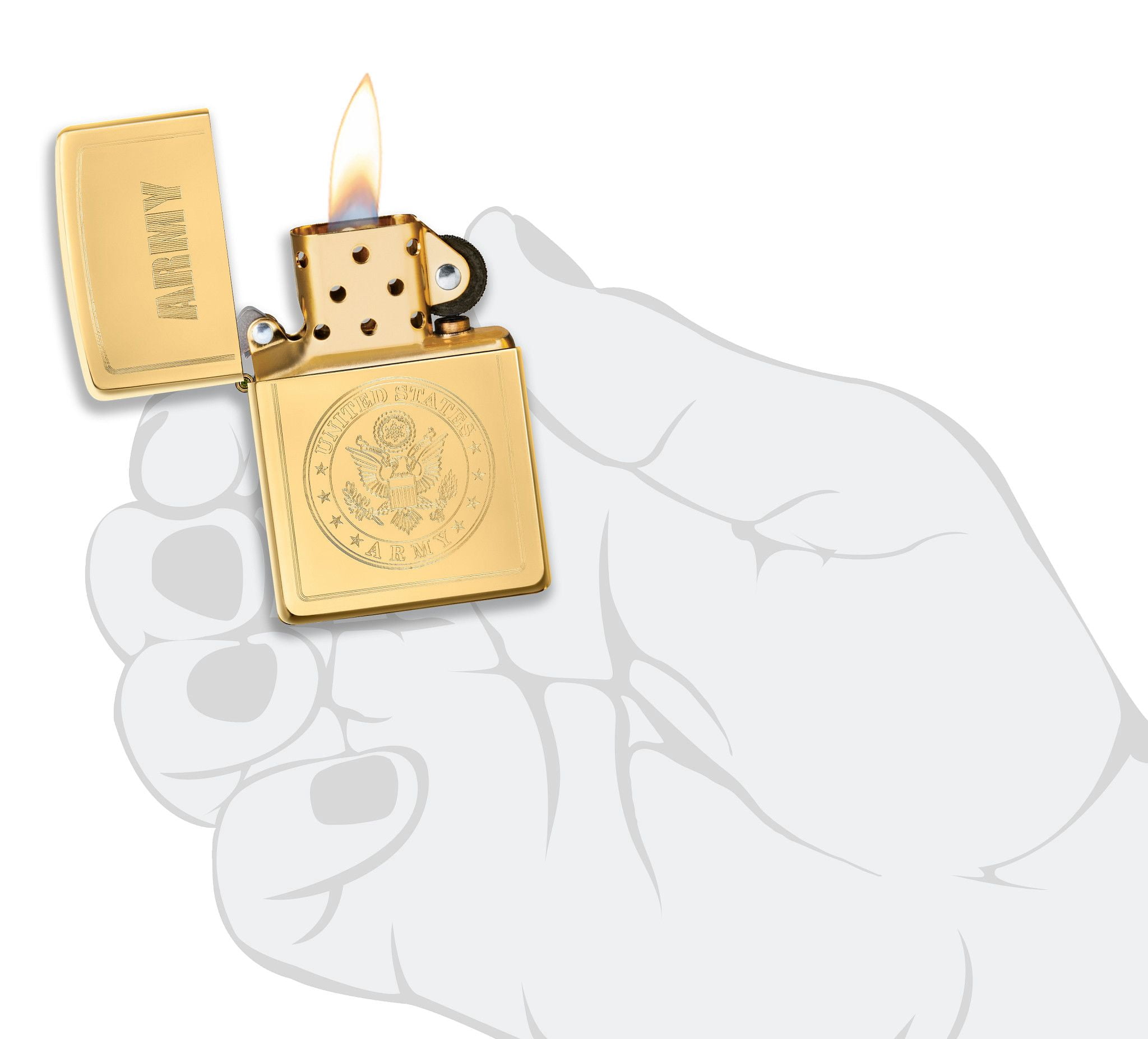 Zippo U.S. Army High Polish Brass Pocket Lighter
