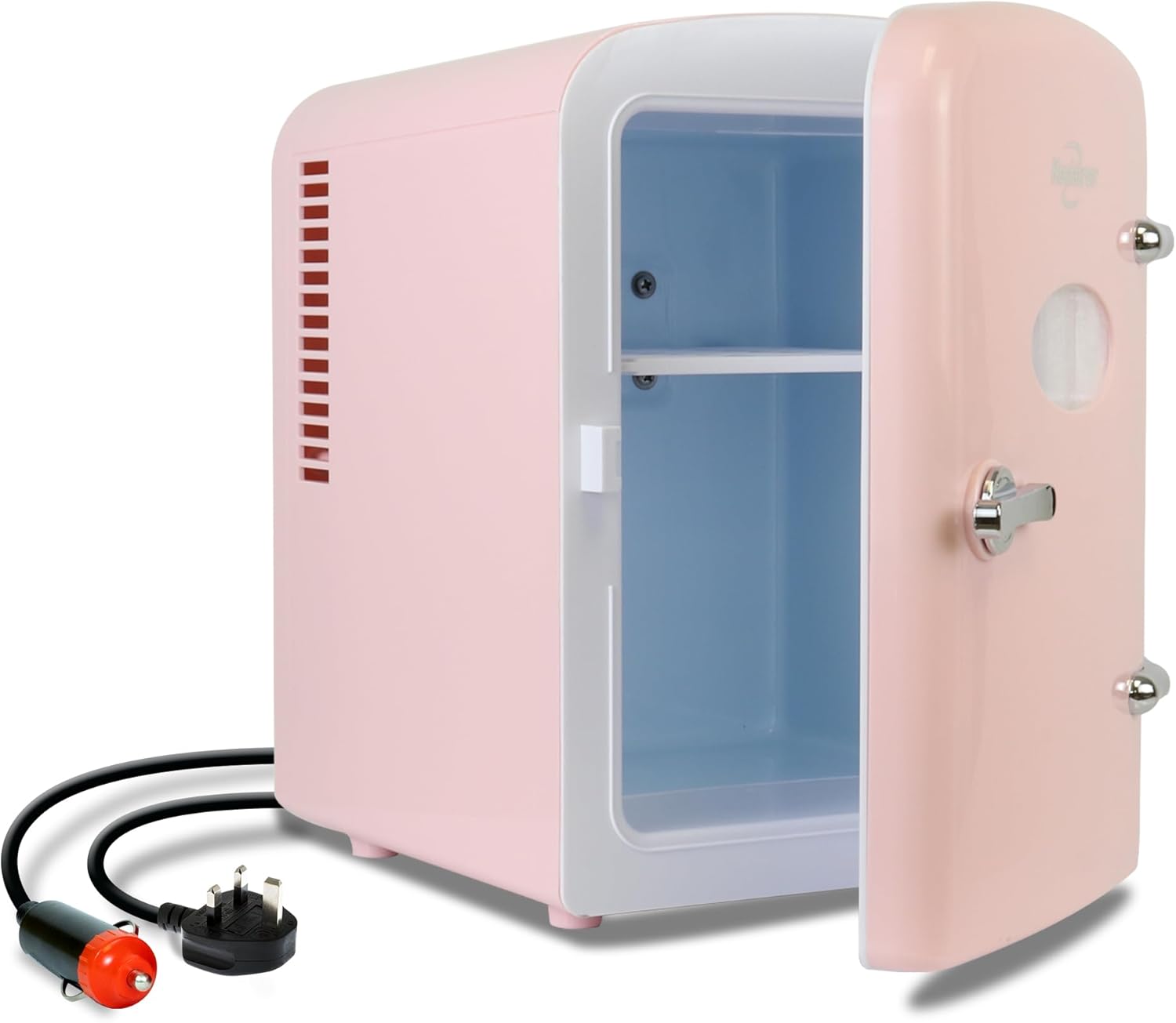 Fridge - 6 Can Refrigerator for Bedroom Office, Portable Table Top Beverage Cooler, 12V 110V Refrigerador For Drinks, Soda, Wine, Use In Car, Dorm, Outdoor,