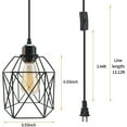 thumbnail image 2 of Farmhouse Black Plug in Pendant Light 13.1ft Hanging Light Lamp Kit Metal Cage Lampshade Lighting Fixtures with on/off Switch for Kitchen Bedroom Living Room, 2 of 10