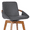 Gray and Walnut, variant on Baylor 26" Gray Faux Leather and Black Wood Swivel Bar Stool