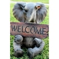 thumbnail image 3 of Safari Wildlife Adorable Elephant Pachy Welcome Sign Figurine Patio Decor Statue, 3 of 10