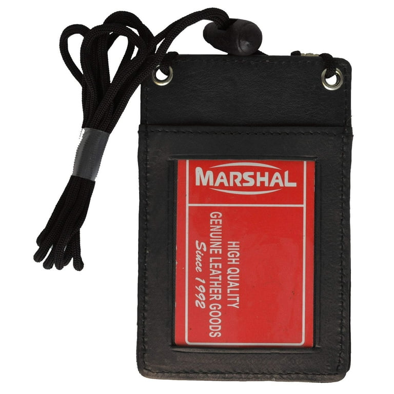 New Leather Neck Strap ID Badge Credit Card Holder Pouch New Leather Neck Strap ID Badge Credit Card Holder Pouch