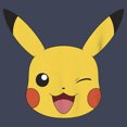 thumbnail image 2 of Boy's Pokemon Pikachu Wink Face  Graphic Tee Navy Blue Heather X Large, 2 of 4