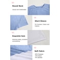 thumbnail image 3 of Langwyqu Girls Casual Short Sleeve T Shirts Kids Loose Tunic Tops Color Block Tee, 3 of 5