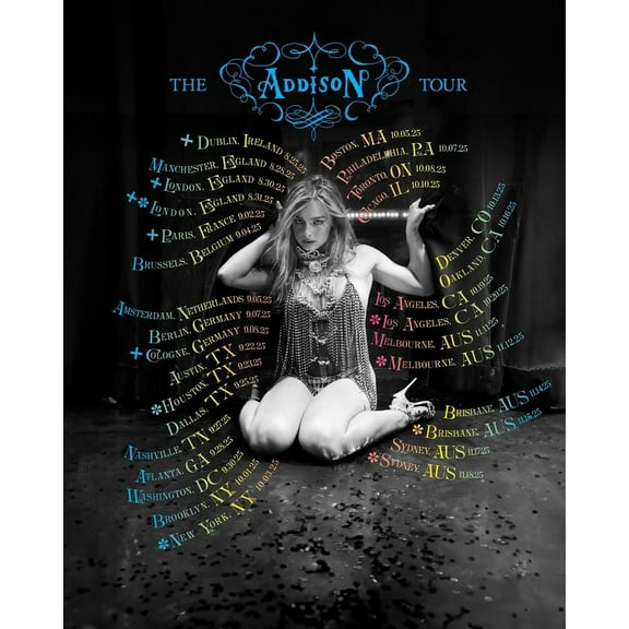 the Addison tour 2025 Poster, One Sheet Wall Size 24''x36''