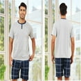 thumbnail image 3 of Short Sleeve Pajama Sets for Men 2 Piece Mens Short Pajamas Sets with Pockets Soft Comfy Mens Summer Sleepwear Set, S-XXL, 3 of 13