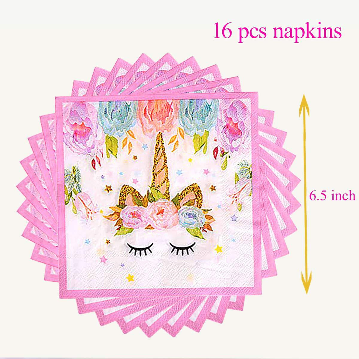 Unicorn Party Decorations Serves 16-unicorn Party Supplies Birthday Decorations Includes Table Clothhappy Birthday Banner Paper Platescups Forksnapkin
