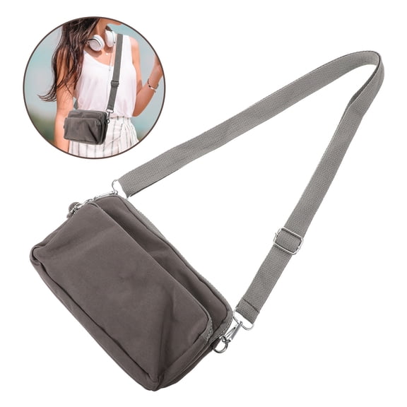 LOLIPPYY Fashionable Dark Grey Nylon Crossbody Purse for Women's Compact and Multifunctional Everyday Use 9.5 x 7.5 x 3.5