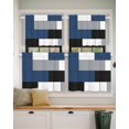 thumbnail image 2 of Blue Gray Short Blackout Curtains 30Inch Long Abstract Color Block Geometric Modern Rod Pocket Kitchen Curtains, 2 Panels Thermal Insulated Room Darkening Drapes for Bedroom, 30"W x 30"L, 2 of 5