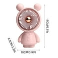 thumbnail image 3 of Pompotops Portable Handheld Fan, New Bear Handheld Fan Desktop Mini Cute Home Portable USB Charging Small Fan, Pink, 3 of 4