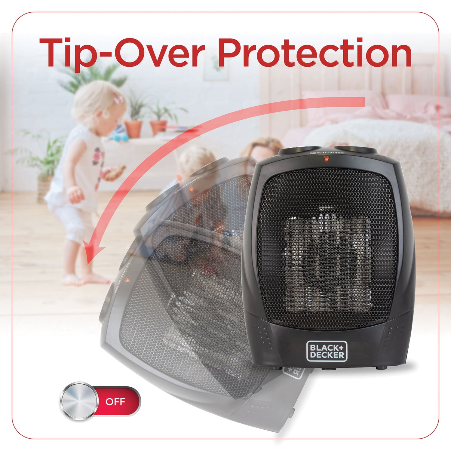 BLACK+DECKER 1,500-Watt-Max Personal Desktop Heater with Fan Setting