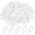 thumbnail image 1 of Ganchos para Riel de Cortina JAMW Ganchos para Cortinas de Plástico Blanco 100 Piezas 2,8 x 1,2 cm, 1 of 5