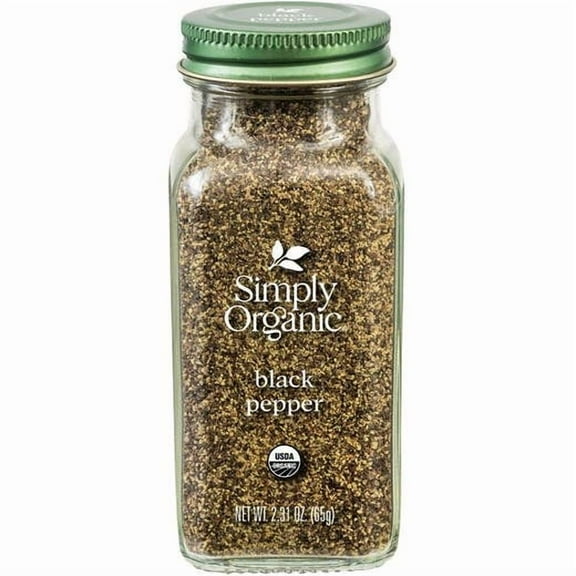 Pack of 6, Simply Organic Black Pepper, Medium Grind, 2.31 oz