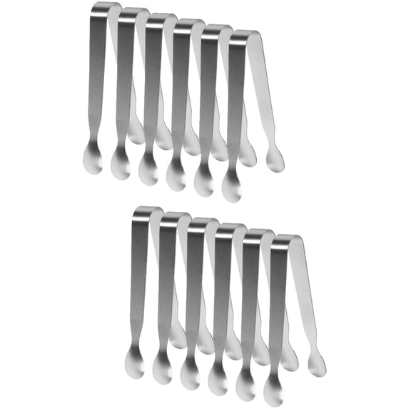12 Pcs Ice Tongs Sugar Cube Metal Stainless Steel Serving Appetizers Fruit Kitchen