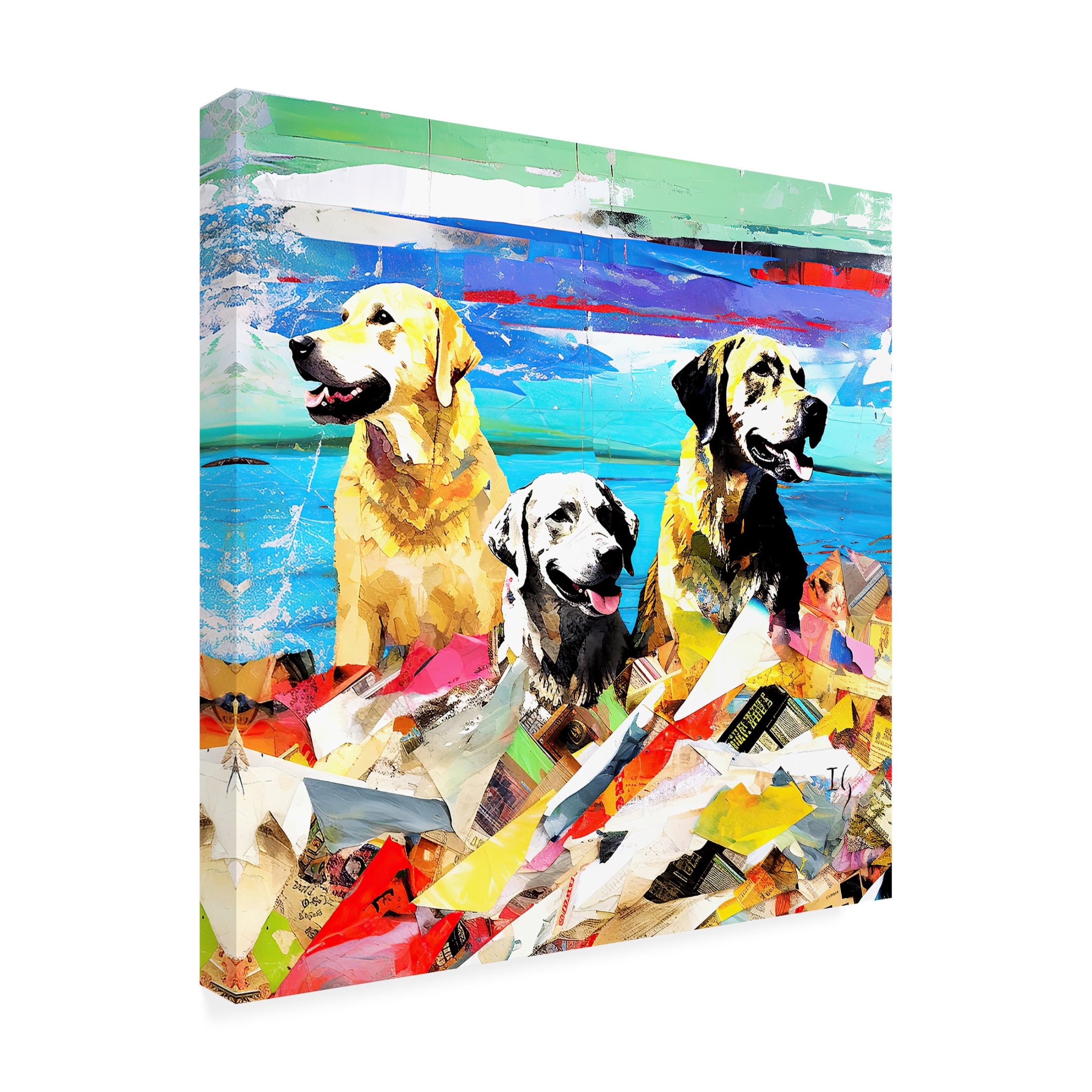 Canvas Wall Art - Ivan Guaderrama 'Joyful Journey of Three' Wall Art for Living Room, Bedroom, or Office Décor by Trademark Fine Art - 35 x 35 Inches