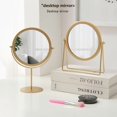 thumbnail image 2 of Vintage Nordic Style Aluminum Surface Makeup Mirror with Sturdy Metal Frame - Rotatable, Portable Tabletop Vanity Mirror for Dorm, Home, Students & Girls - Perfect Gift for Daily Beauty Routine, 2 of 6