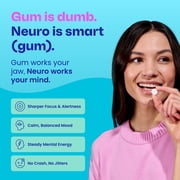 Neuro Energy & Focus Peppermint Gum 3-pack, 40mg Natural Caffeine Gum & Nootropic Energy Supplement with L-Theanine & B Vitamins - Sugar Free, Vegan, 18 Piece count