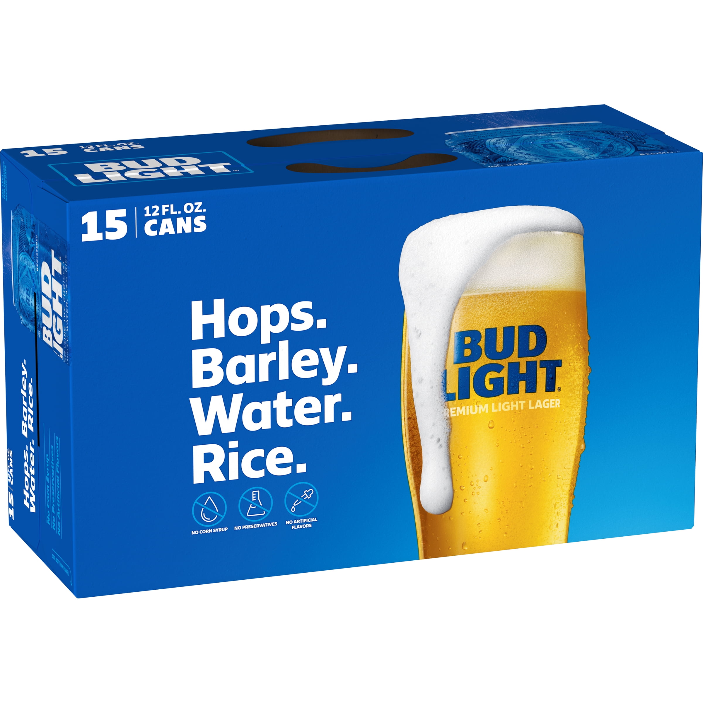 Bud Light Beer 15 Pack 12 Fl Oz Cans Walmart Com