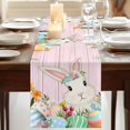 thumbnail image 3 of Table Runners 90 Inches Long Dress Scarves, Easter Bunny Farmhouse Coffee/Dining/Kitchen Table Runner for Living Room, Spring Watercolor Eggs Flower Wood Grain Pink 13x90 Inch, 3 of 9