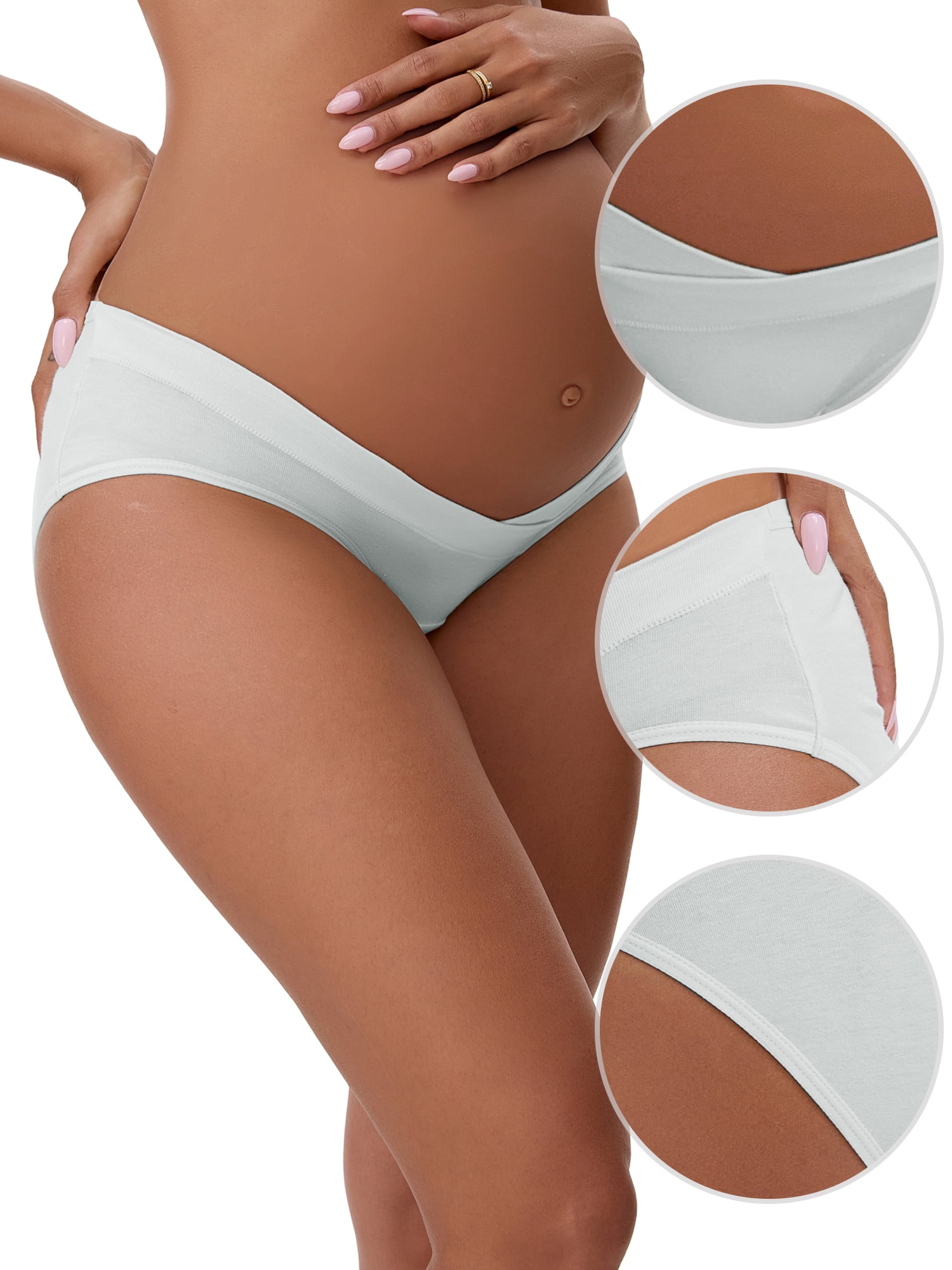 Unique Bargains Women's Cotton Low Waist Under the Bump Maternity Briefs XL Light Blue