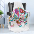 thumbnail image 4 of Ethnic Soft Flannel Fleece Throw Blanket, Eastern Featured Paisley Leaves Oriental Indie Hippie, Cozy Plush for Indoor and Outdoor Use, 60" x 80", Multicolor, by Ambesonne, 4 of 5