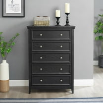 Errigant 5 Drawers Dresser Cabinet, Chest of Drawers Closet Organizers and Storage Adults, Living Room, Bedroom, Hallway, Black