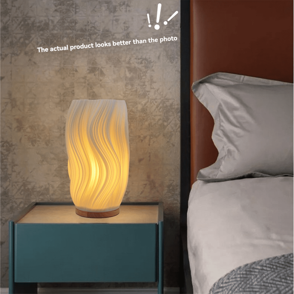 Bedside Lamps for Nightstand Lamp Vintage Striped Small Night Light Lamp for Study & Decoration,Breeze F