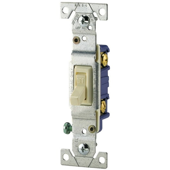 Eaton Wiring Devices 1301-7V Toggle Switch 120 V Wall Mounting Polycarbonate Ivory